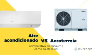 Unidad interior de aire acondicionado Daikin y unidad exterior de aerotermia Kosner. Comparativa de consumo como calefacción.