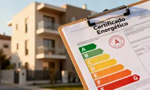 Certificado energético de una vivienda en el País Vasco, con escala de eficiencia de A a G.