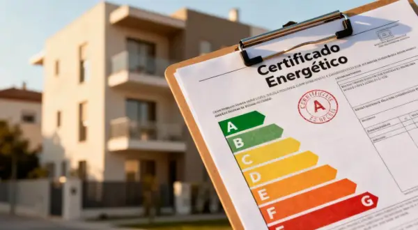 Certificado energético de una vivienda en el País Vasco, con escala de eficiencia de A a G.